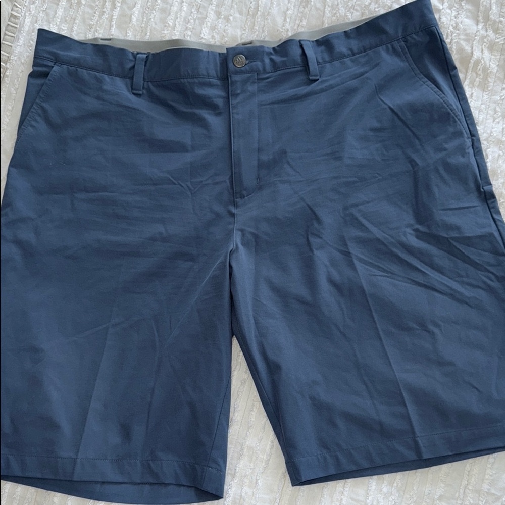 Adidas Blue Flat Front Bermuda Shorts Lightweight